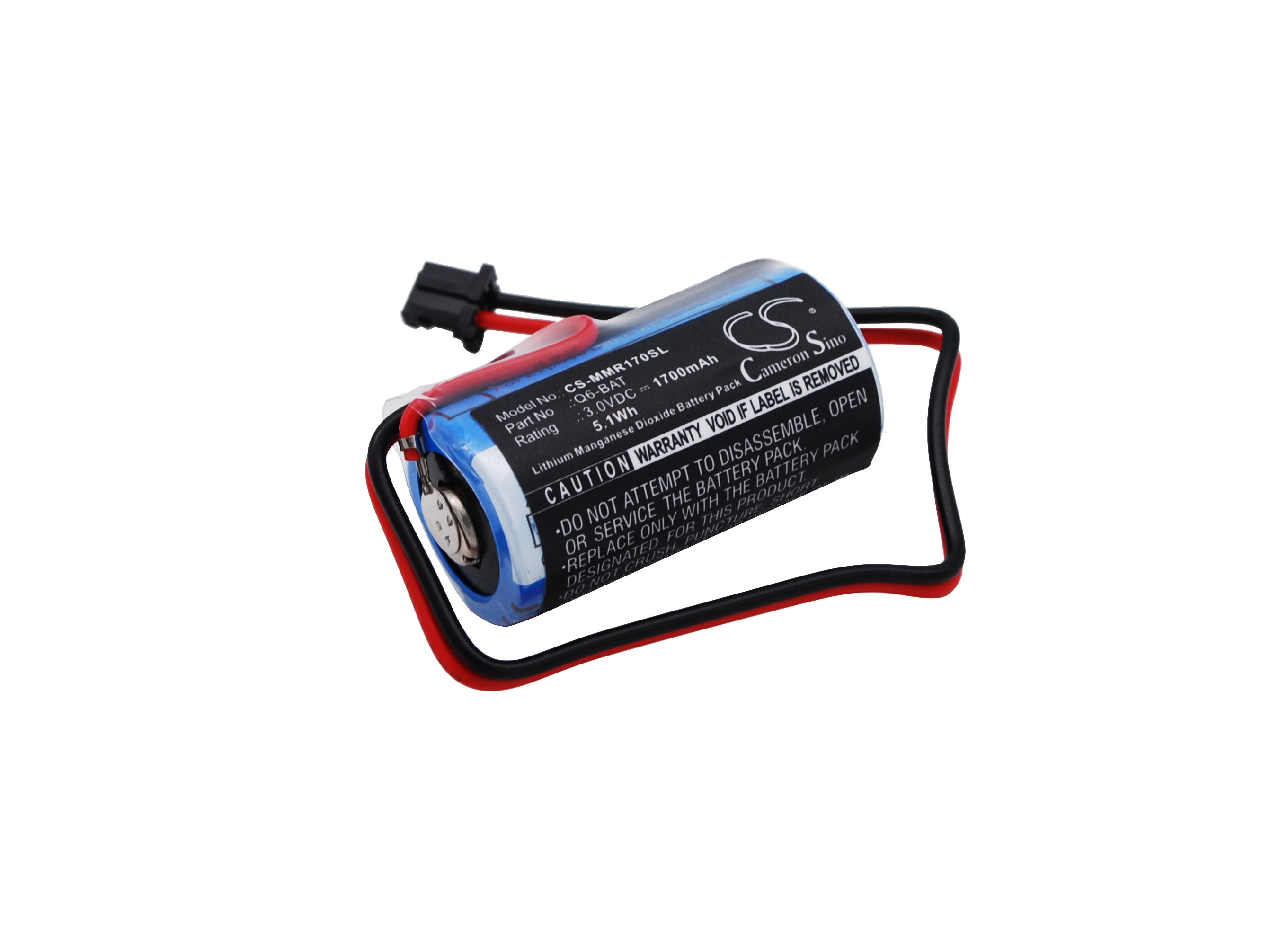 1700mAh PLC Battery for Mitsubishi Q-Series CPUs: 3V Li-MnO2 - Q02CPU, Q06HCPU, Q12HCPU, Q25HCPU Replacement
