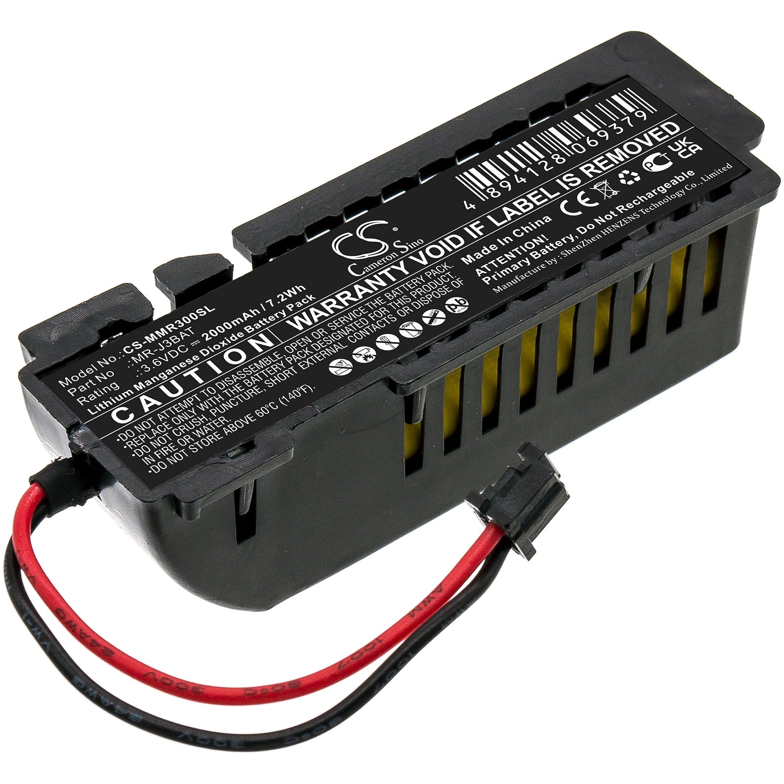 2000mAh 3.6V Li-MnO2 Battery for Mitsubishi MelServo MR-J3 PLC Backup - 68.4x24.5x20.8mm
