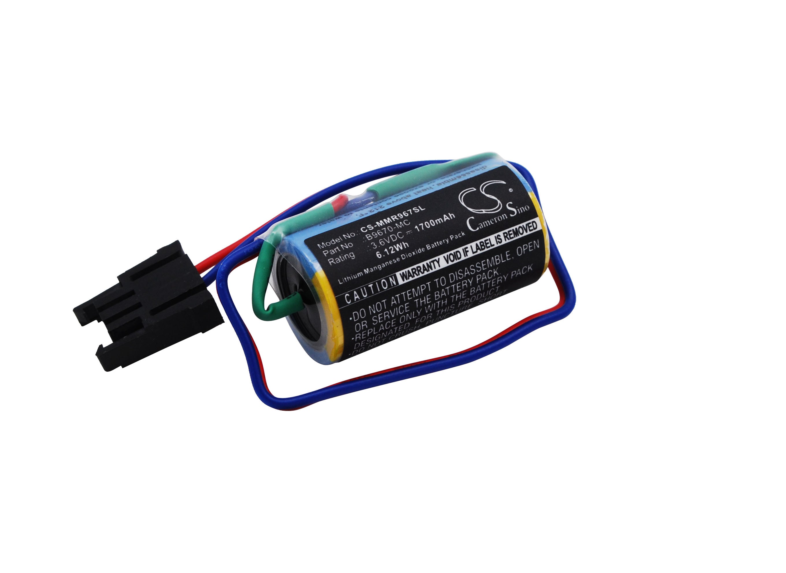 1700mAh 3.6V PLC Battery - Mitsubishi A1FXCPU, A/S/2S/nS, MR-J2, Q Series - Robot Control
