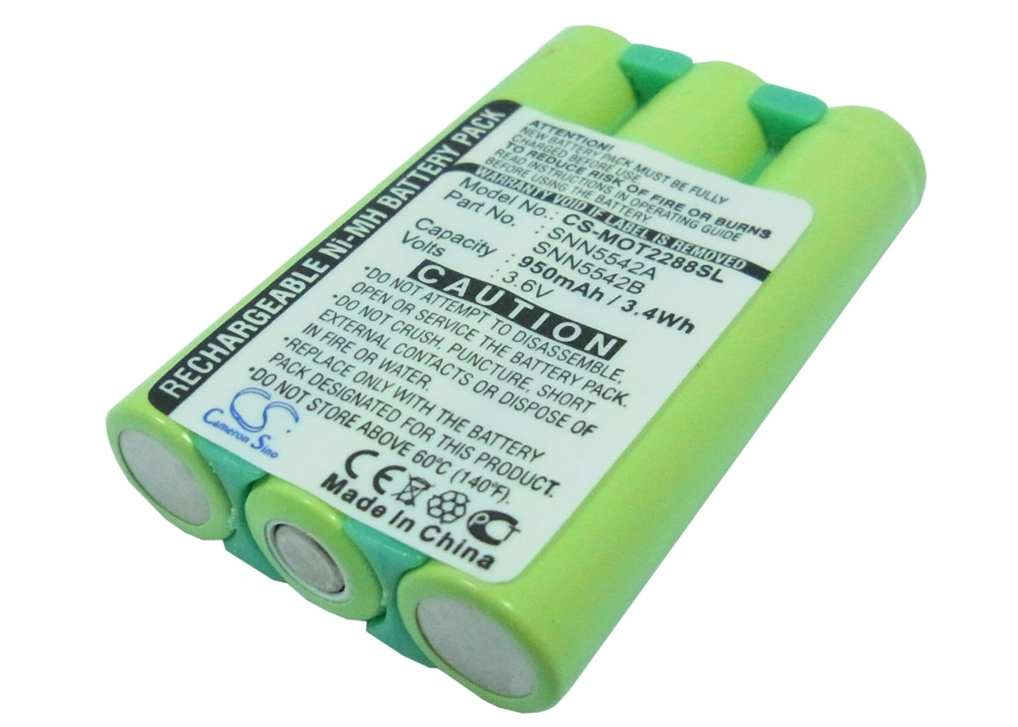 800mAh Ni-MH Battery for Motorola T2288 V2260 T2267 V2288 Cordless Phones - 3.6V Replacement Battery SNN5542A/B
