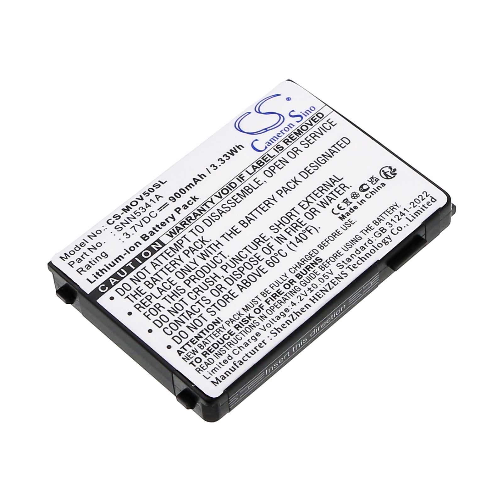 900mAh Replacement Battery for Motorola V2188 V3688 L2000 Series Phones - 3.7V Li-ion Cell
