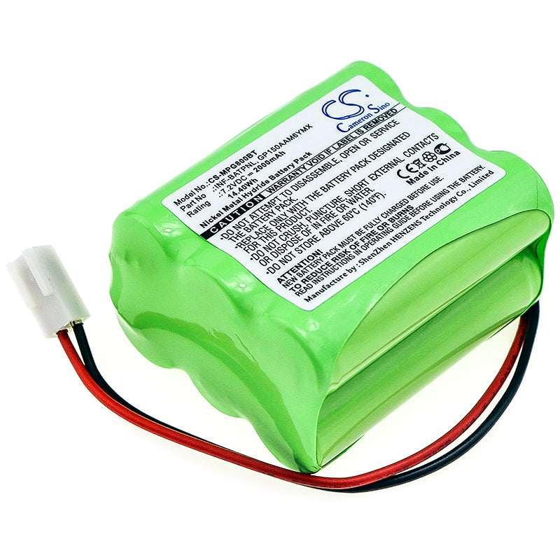 7.2V 2000mAh Ni-MH Replacement Battery for ESP Infinite Prime & Marmitek ProGuard Alarm Systems
