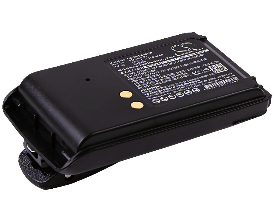 7.5V 1100mAh Ni-MH Replacement Battery for Motorola Mag One BPR40 A8 A6 Two-Way Radio, PMNN4071 Series
