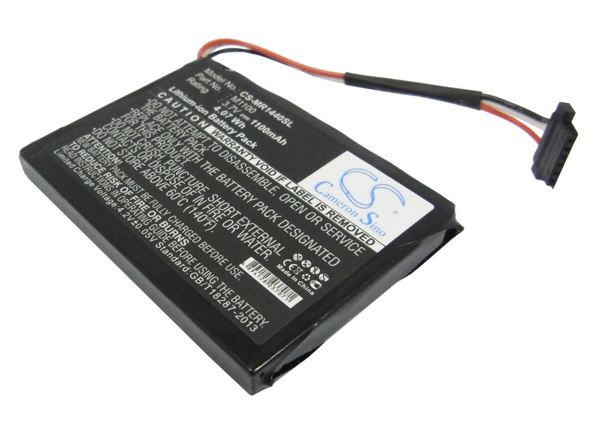 1100mAh 3.7V Li-ion Battery Replacement for Magellan RoadMate 1440 GPS - 50.8x36.5x5.4mm Navigator Battery
