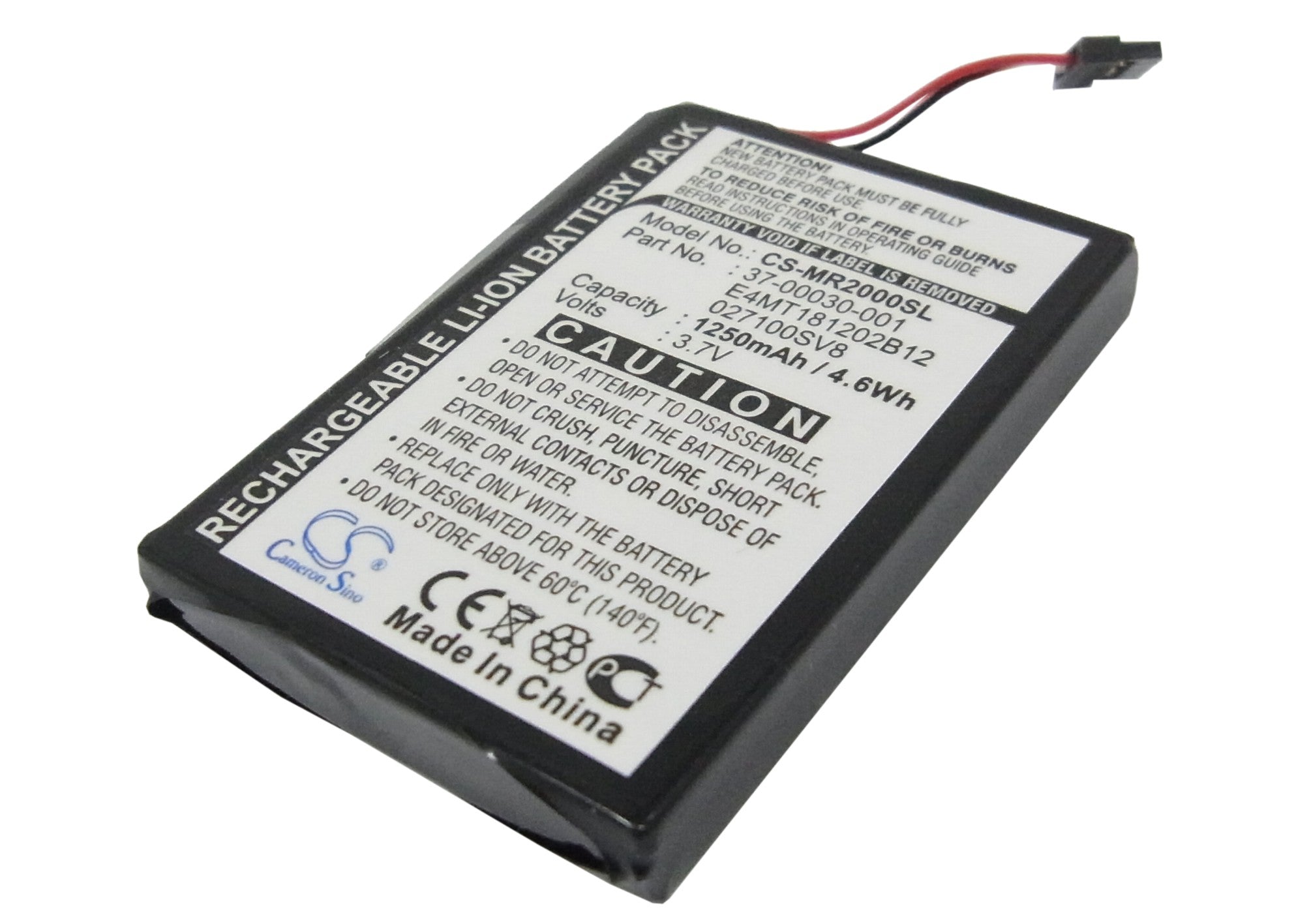 1250mAh Replacement Battery for Magellan RoadMate 2000, 2200T, 2250T, Maestro 3100 GPS - 3.7V 4.63Wh Li-ion
