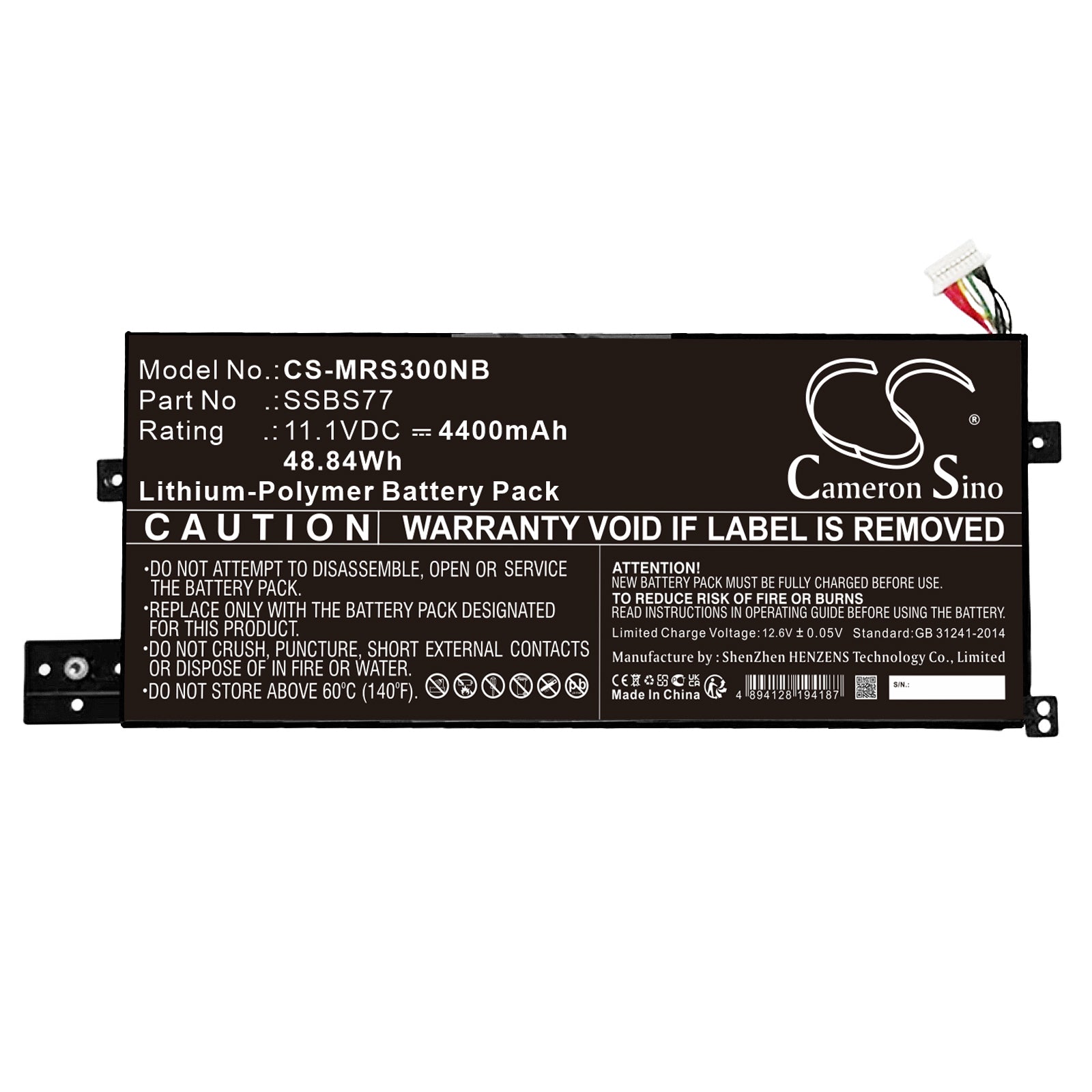 4400mAh Li-ion Battery for Mechrevo S3 Pro Laptop - 11.1V, 48.84Wh Replacement - SSBS77
