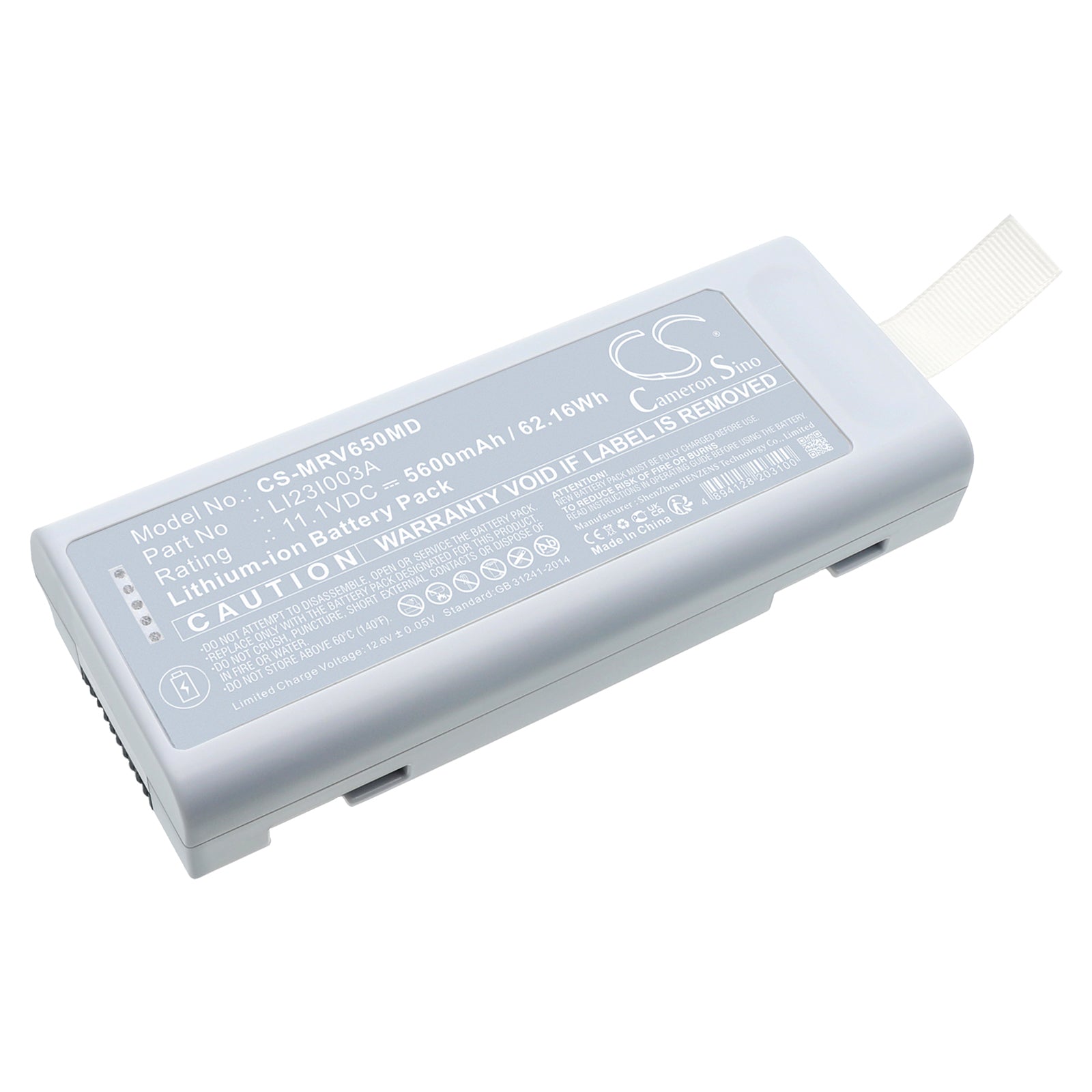 5600mAh Li-ion Replacement Battery for Mindray BeneVision N19 N22 SV600 SV800 VS850, 11.1V 62.16Wh
