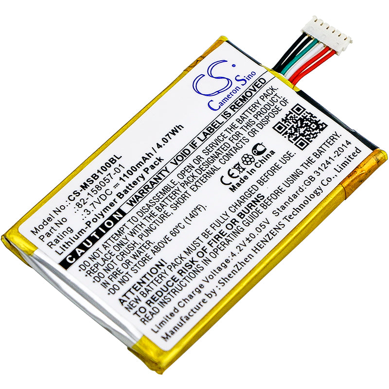 1100mAh Replacement Battery for Zebra SB1 TSD & Motorola SB1/SB1B-SE11A0WW Scanners (3.7V, 4.07Wh) - Barcode Scanner Power
