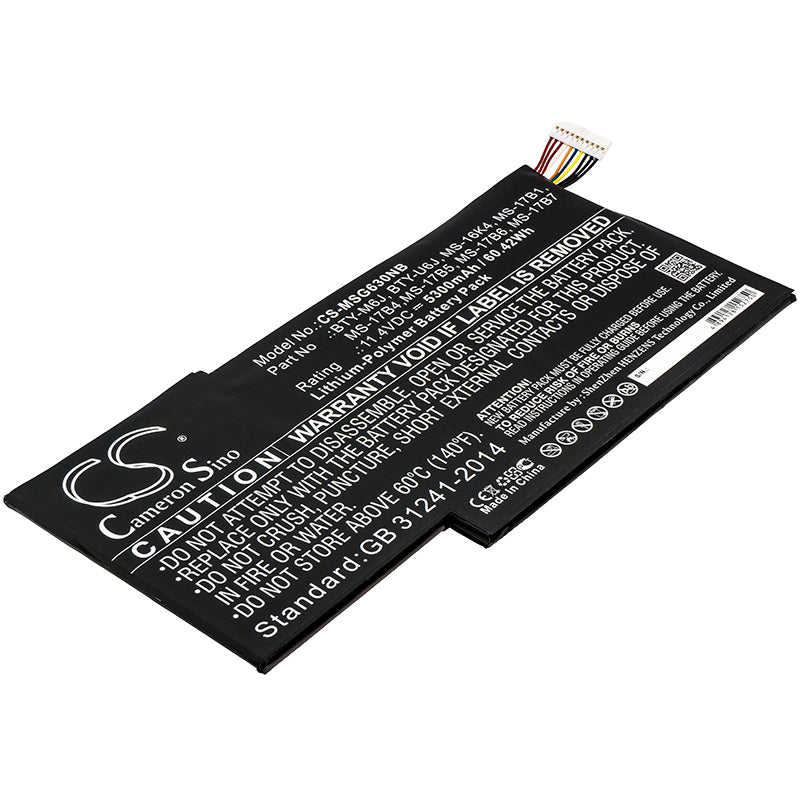 5300mAh Battery for MSI GS63/GS73/WS63 Stealth Pro Series - 11.4V 60.42Wh Li-Polymer Laptop Replacement
