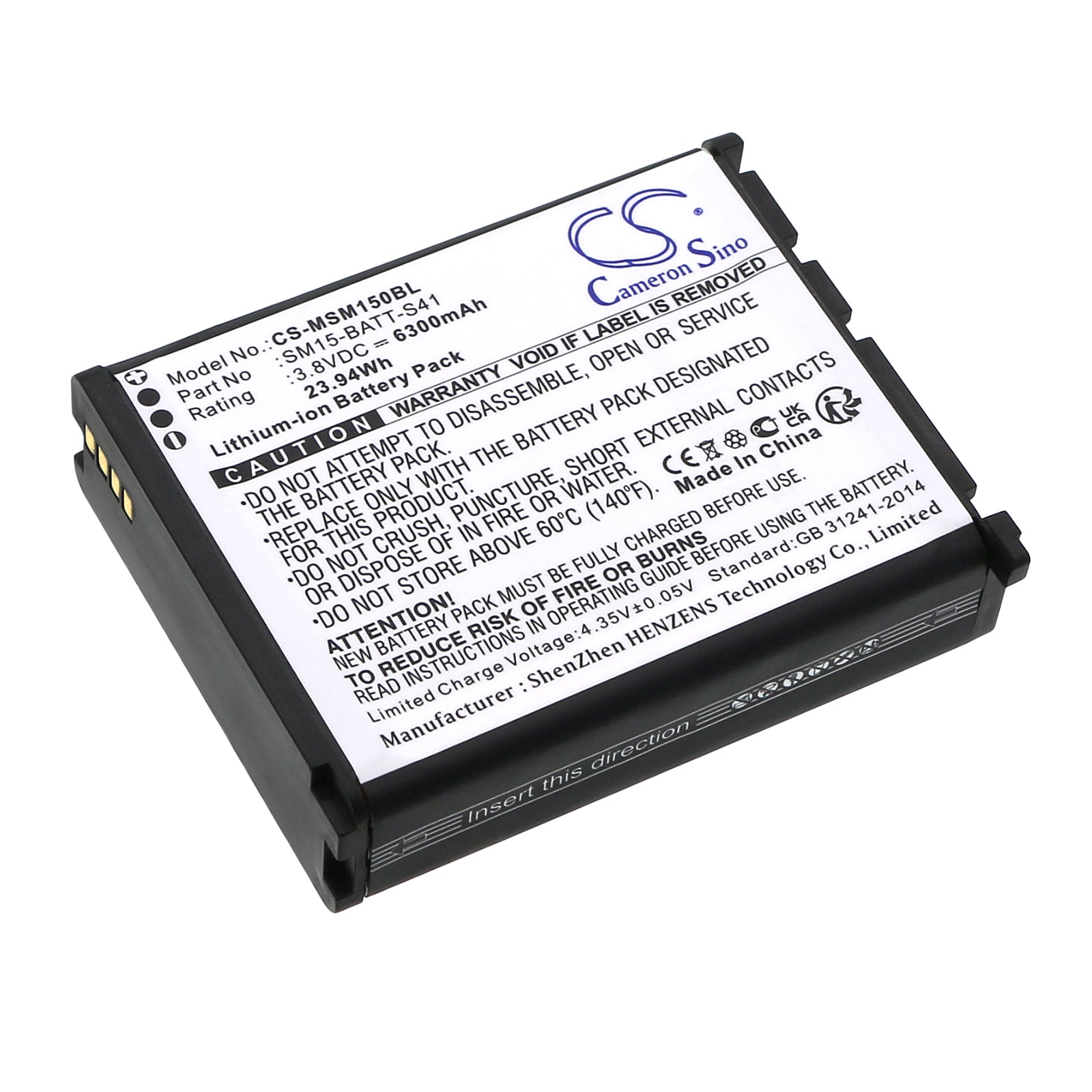 6300mAh Replacement Battery for M3 Mobile SM15 Barcode Scanners: SM15, SM15N, SM15W, SM15X, SM15-BATT-S41 - Extended Life, Power Solution
