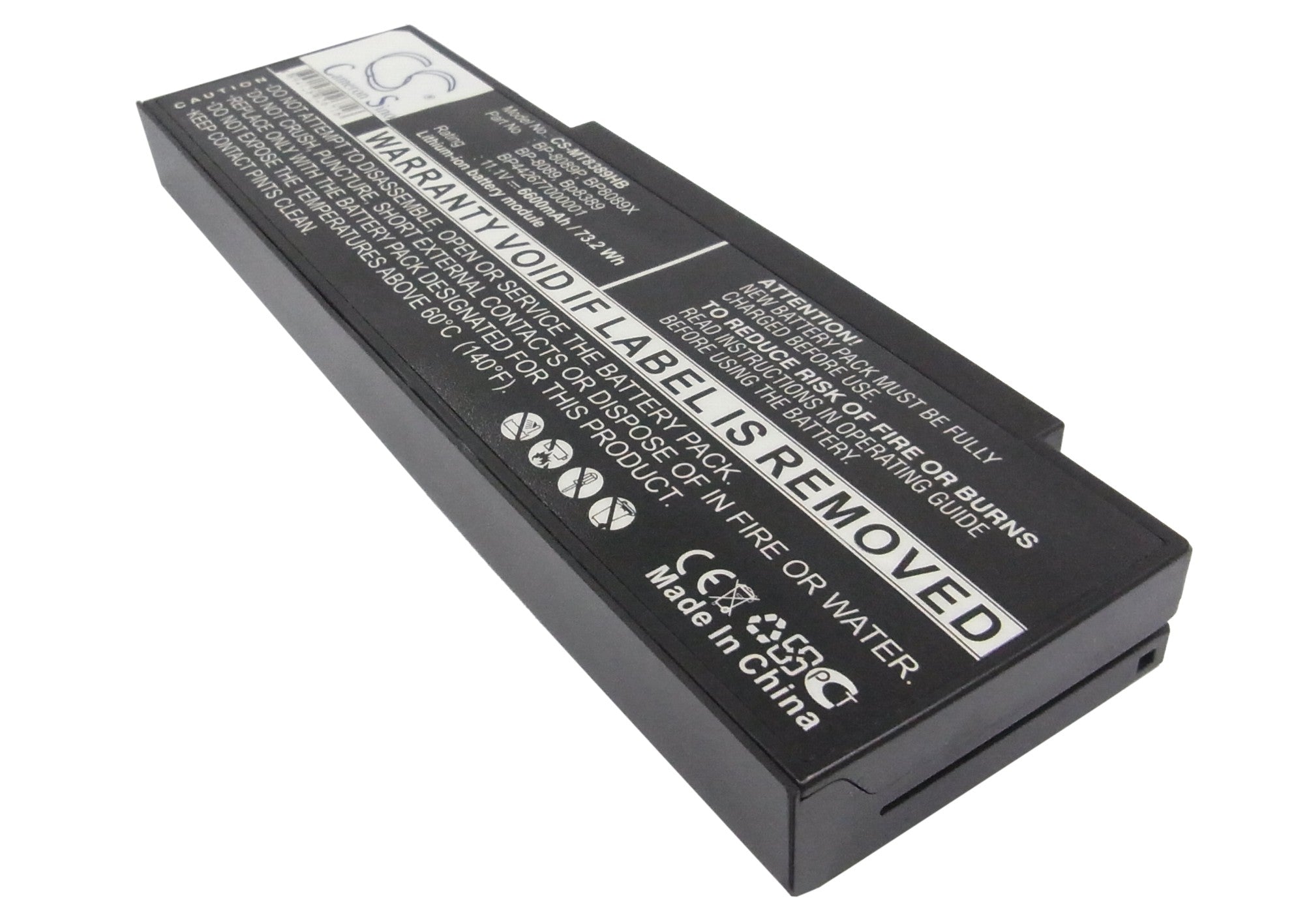 6600mAh Battery for Advent MiNote & Packard Bell EasyNote Laptops - 11.1V, 73.26Wh, Replacement Li-ion Battery
