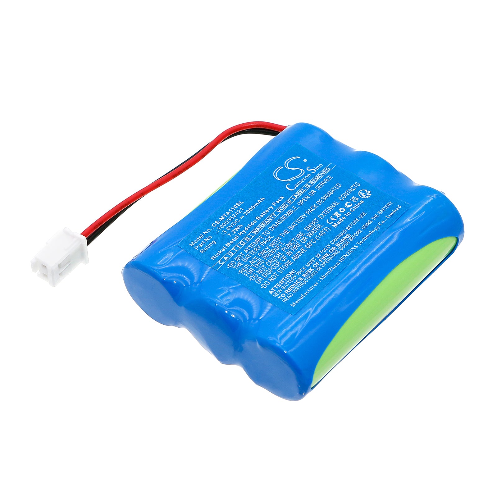 NiMH 3.6V 2000mAh Replacement Battery for Matrix AR11 Rower - Commercial Fitness Equipment Power Pack (52x43x15mm)
