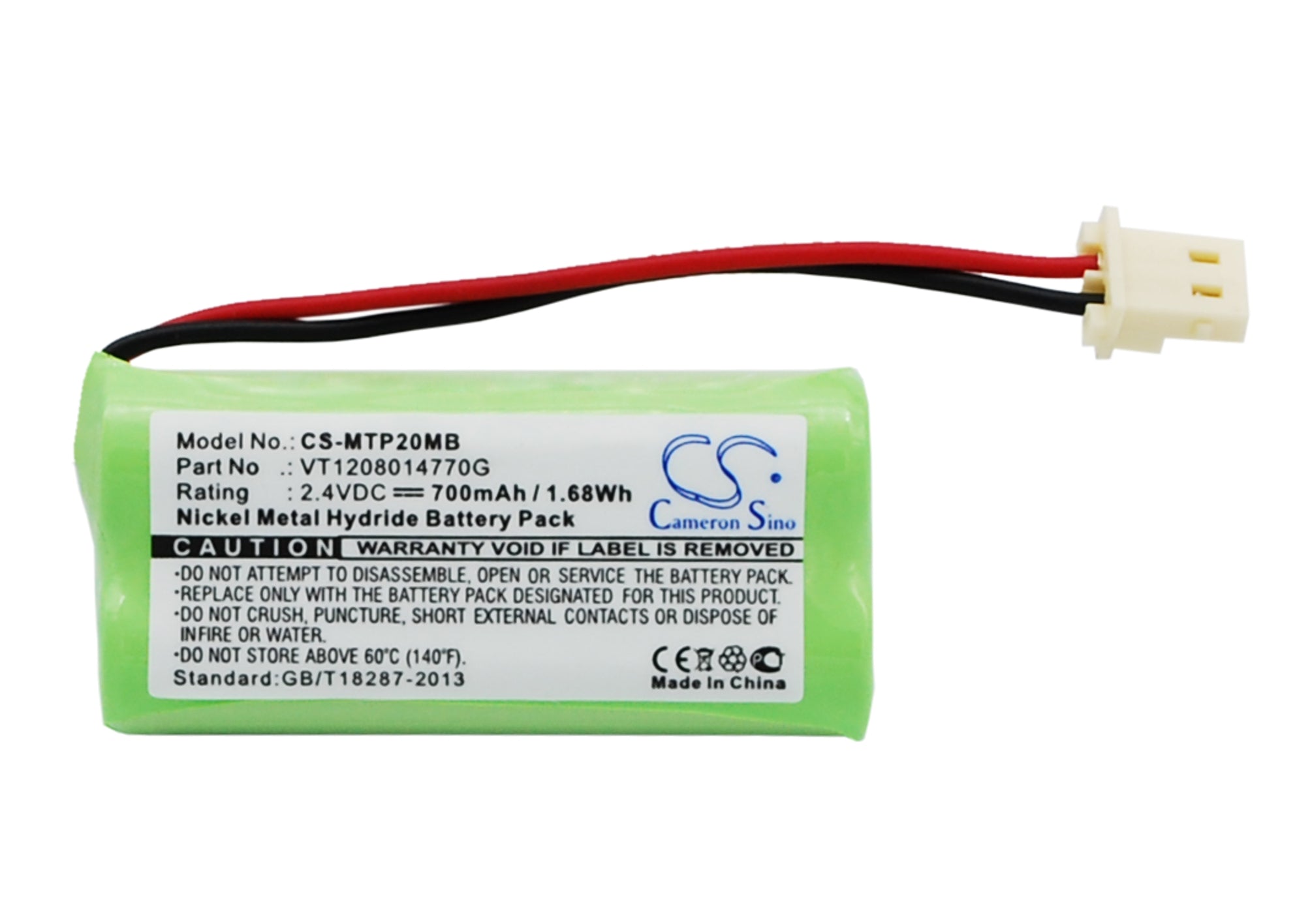 700mAh Ni-MH Replacement Battery for Motorola MBP20, MBP161, MBP161TIMER Baby Monitor, 2.4V 1.68Wh
