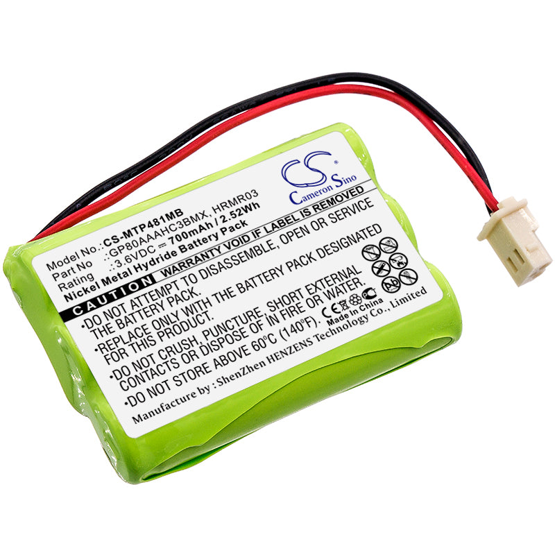 700mAh Ni-MH 3.6V Replacement Battery Pack for Motorola MBP33S, MBP36, VTech VM312, Fisher-Price M6163 Video Baby Monitors
