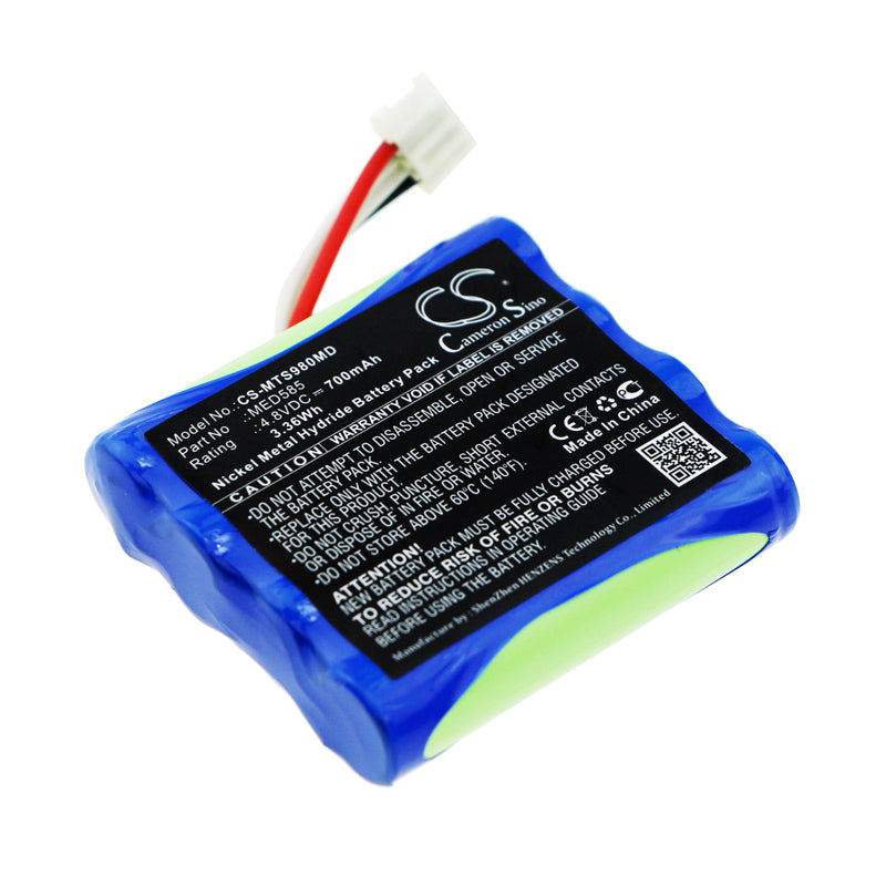 Microtac Infinity SA9800 Medical Device Battery - 4.8V 700mAh Ni-MH Replacement (45x41.6x12mm)
