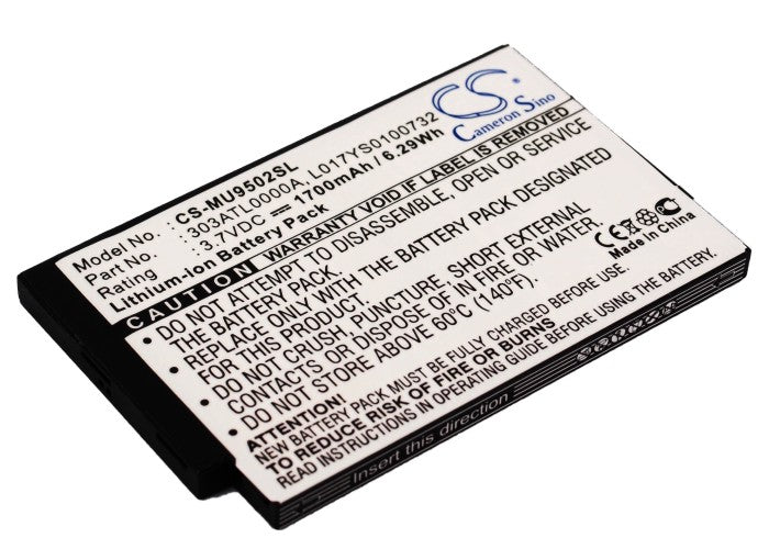 I-Mate Ultimate 9502 Smartphone Battery - 1700mAh 3.7V Li-Polymer Replacement - 74.2x46.5x5.2mm Dimensions
