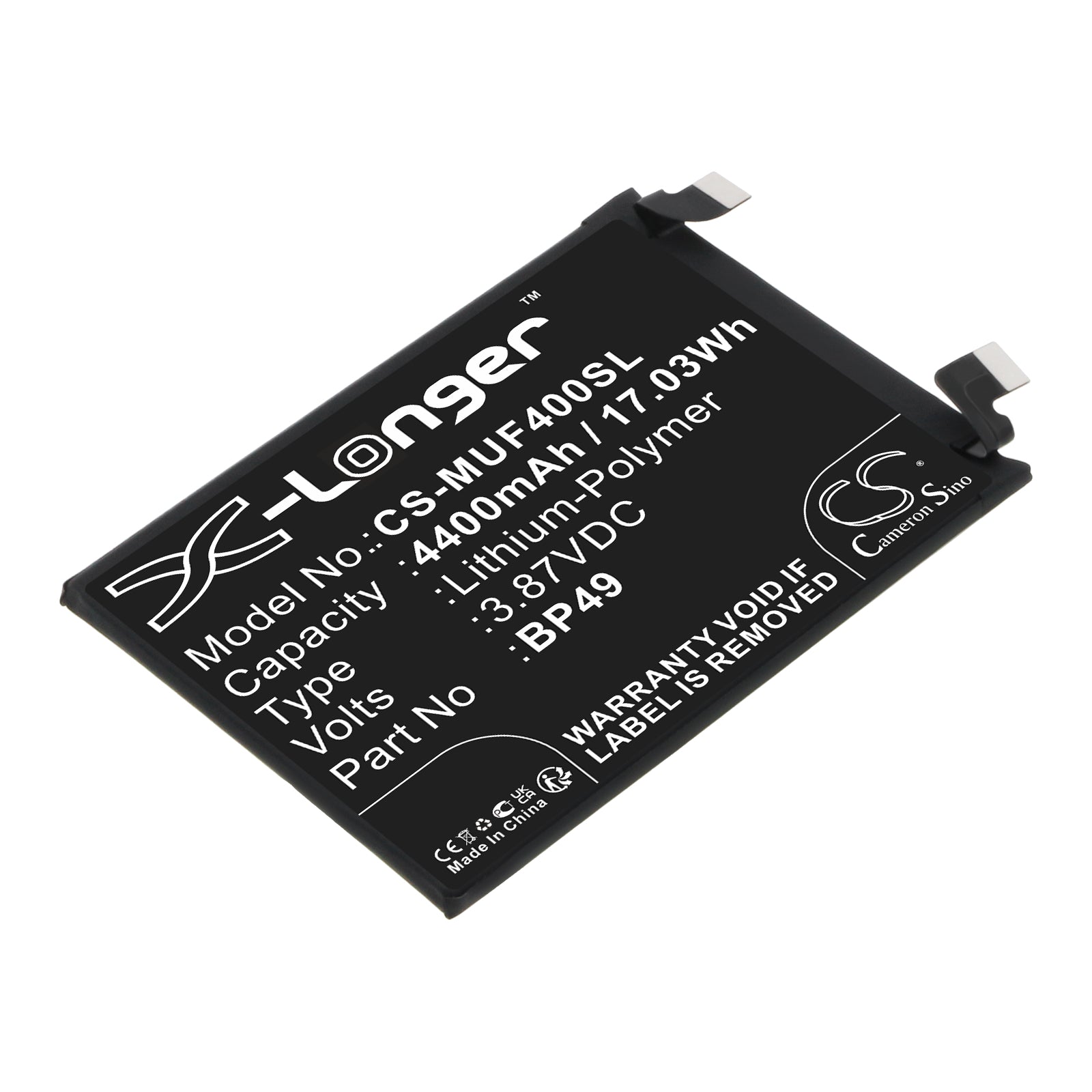 4400mAh Replacement Battery for Poco F4 5G - BP49 (22021211RG/RI) - 3.87V Li-Polymer Battery