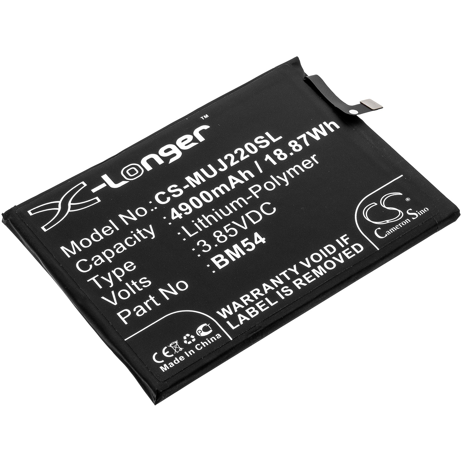 4900mAh Redmi Note 9T/9 5G Replacement Battery - BM54 (A001XM M2007J22R/G) - Li-Polymer, 3.85V - Phone Battery Replacement
