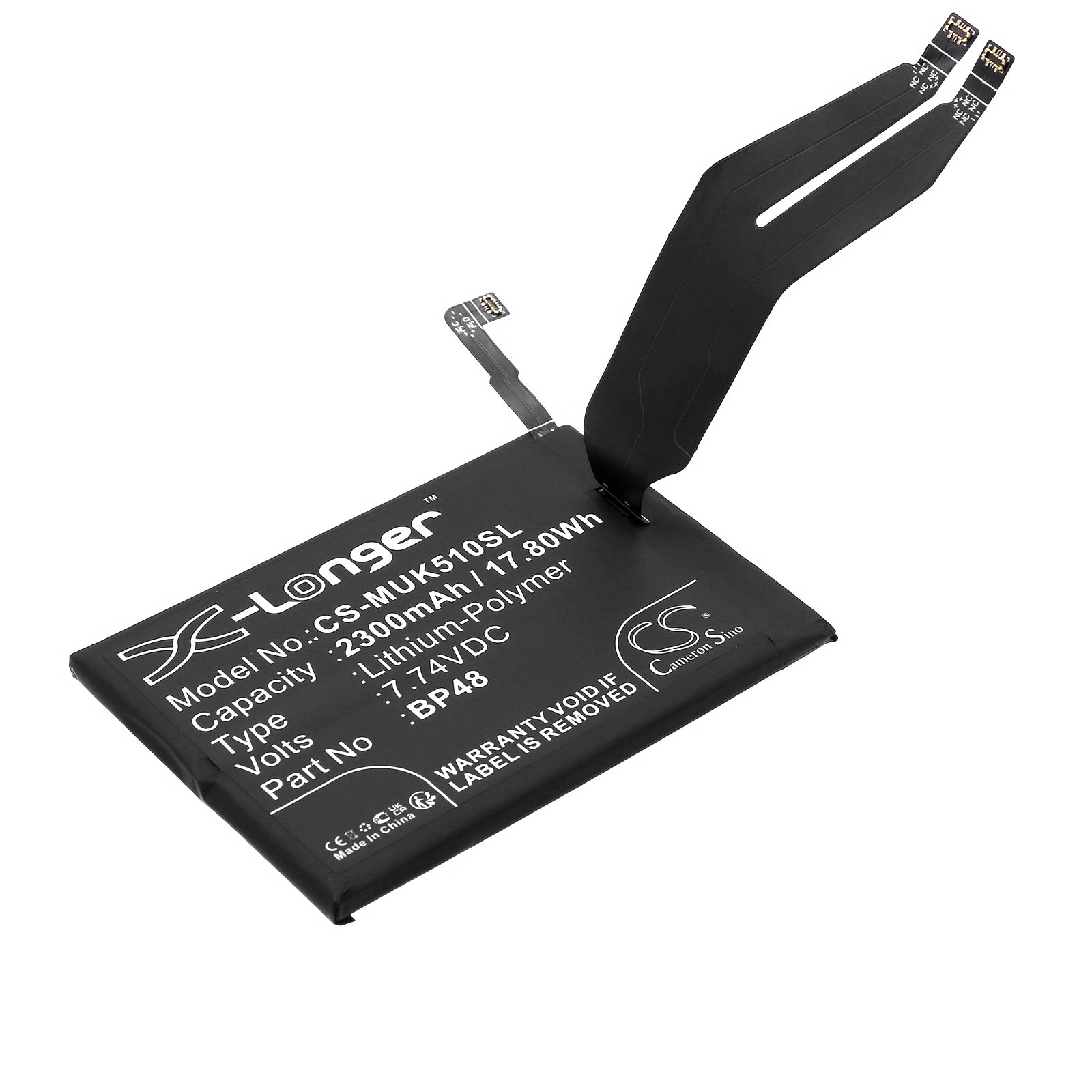 Redmi K50 Gaming Edition Replacement Battery: 2300mAh, BP48 Li-Polymer, K50G/AMG, 89.70x62.80x5.90mm
