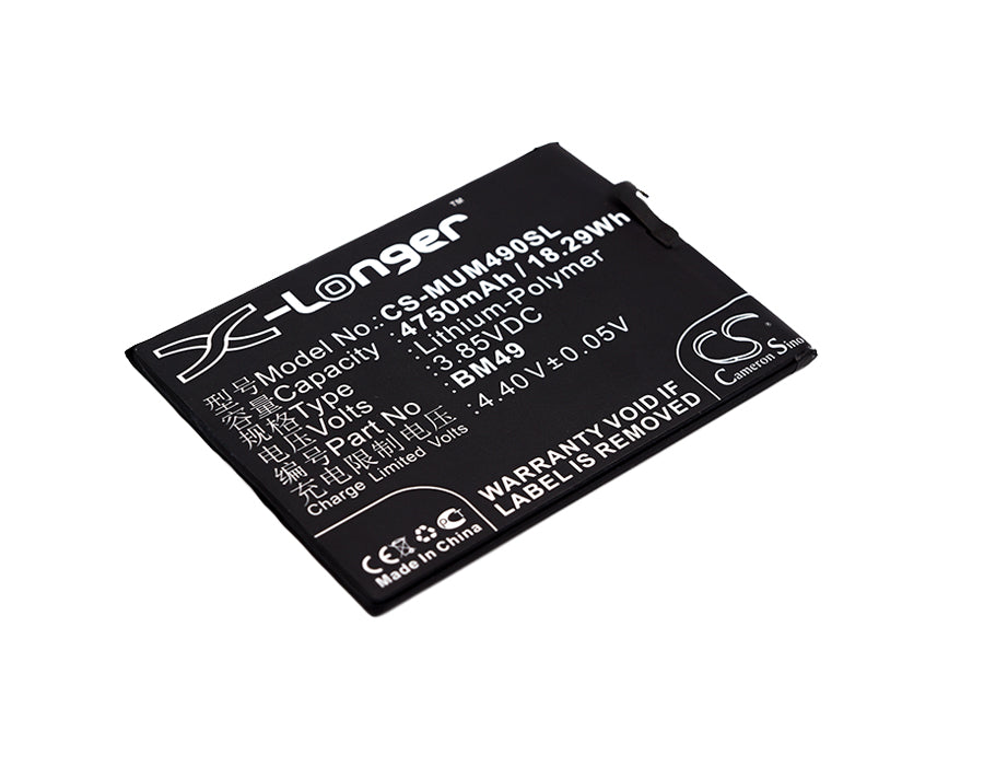 4750mAh Replacement Battery for Xiaomi Mi Max/Dual SIM (BM49) - Models 2016001, 2016002, 2016007 - 3.85V Li-Polymer
