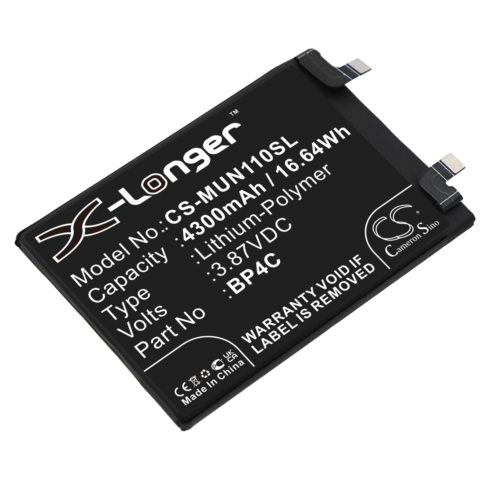 Redmi Note 11T Pro+ Battery Replacement - 4300mAh Li-Polymer, 3.87V, Compatible BP4C
