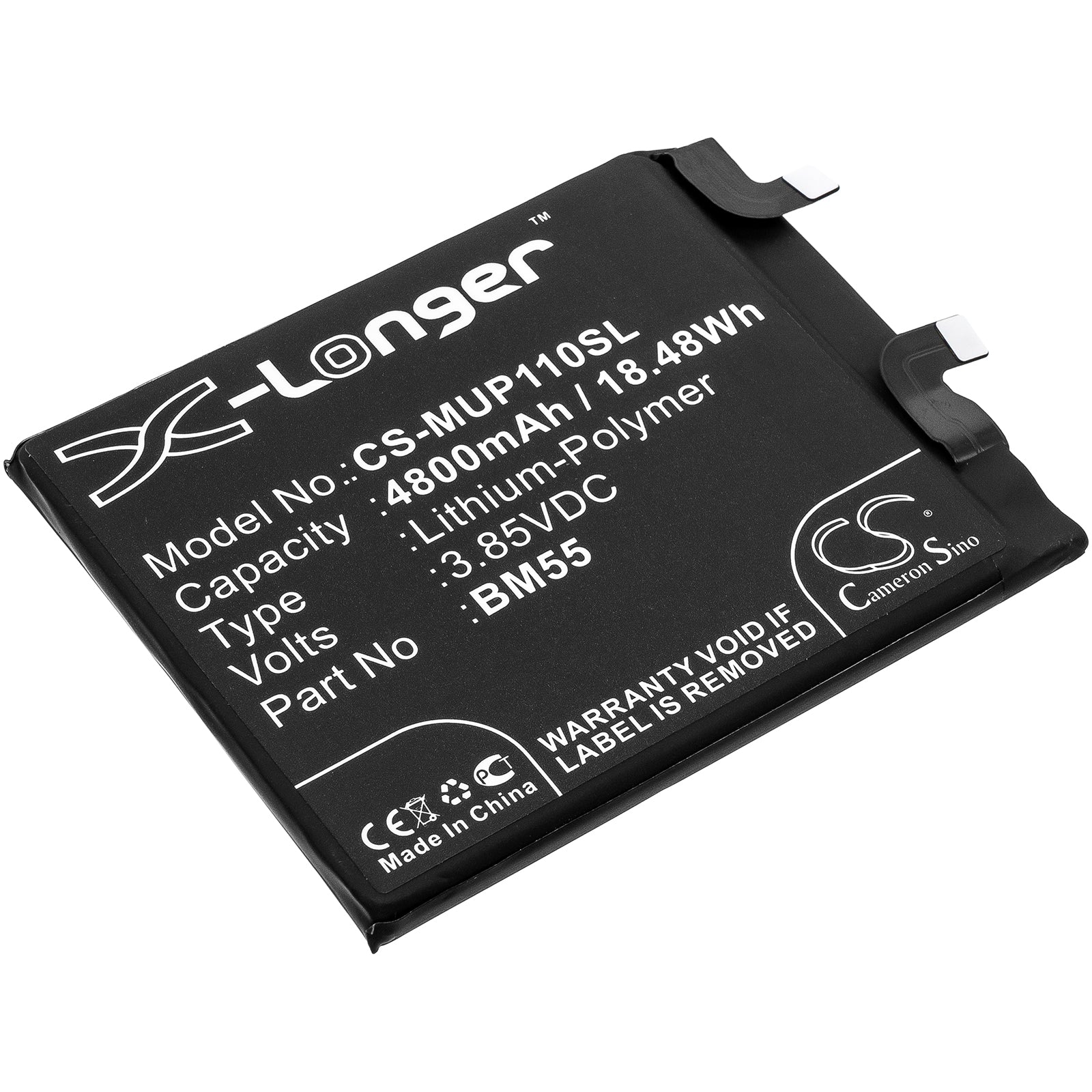 4800mAh Replacement Battery for Xiaomi Mi 11 Pro 5G & Mi 11 Ultra BM55 - 3.85V Li-Polymer