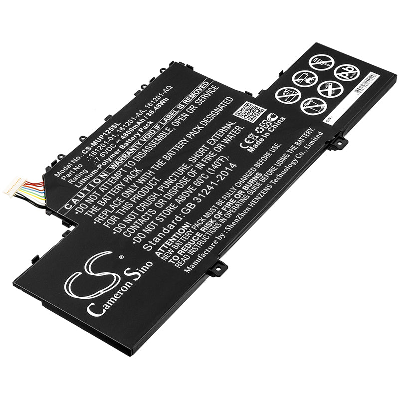 Xiaomi Air 12.5" Tablet Replacement Battery - 4800mAh 7.6V Li-Polymer (161201) - High Capacity, Long Life
