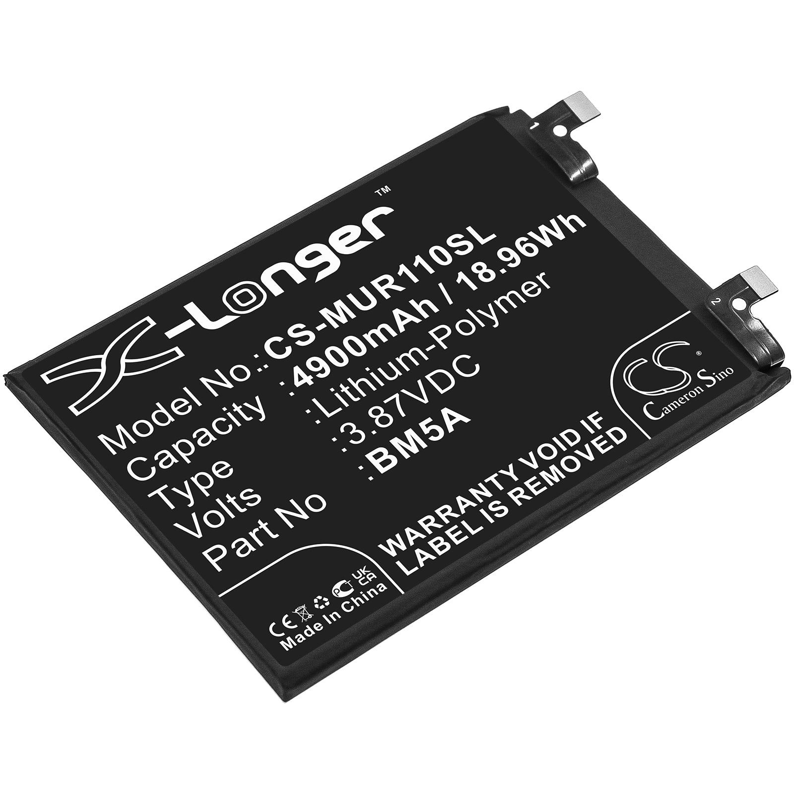 4900mAh Battery Replacement for Redmi Note 11 Pro/11i 5G (BM5A) - Compatible with 21091116C/I, 3.87V Li-Polymer

