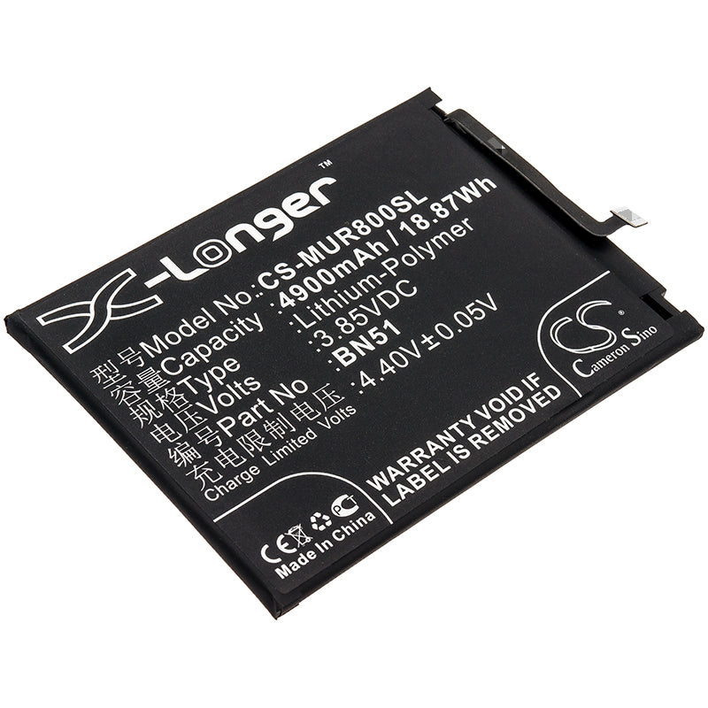 4900mAh BN51 Battery Replacement for Redmi 8/8A, Xiaomi M1908C3IE & More - Li-Polymer Cell
