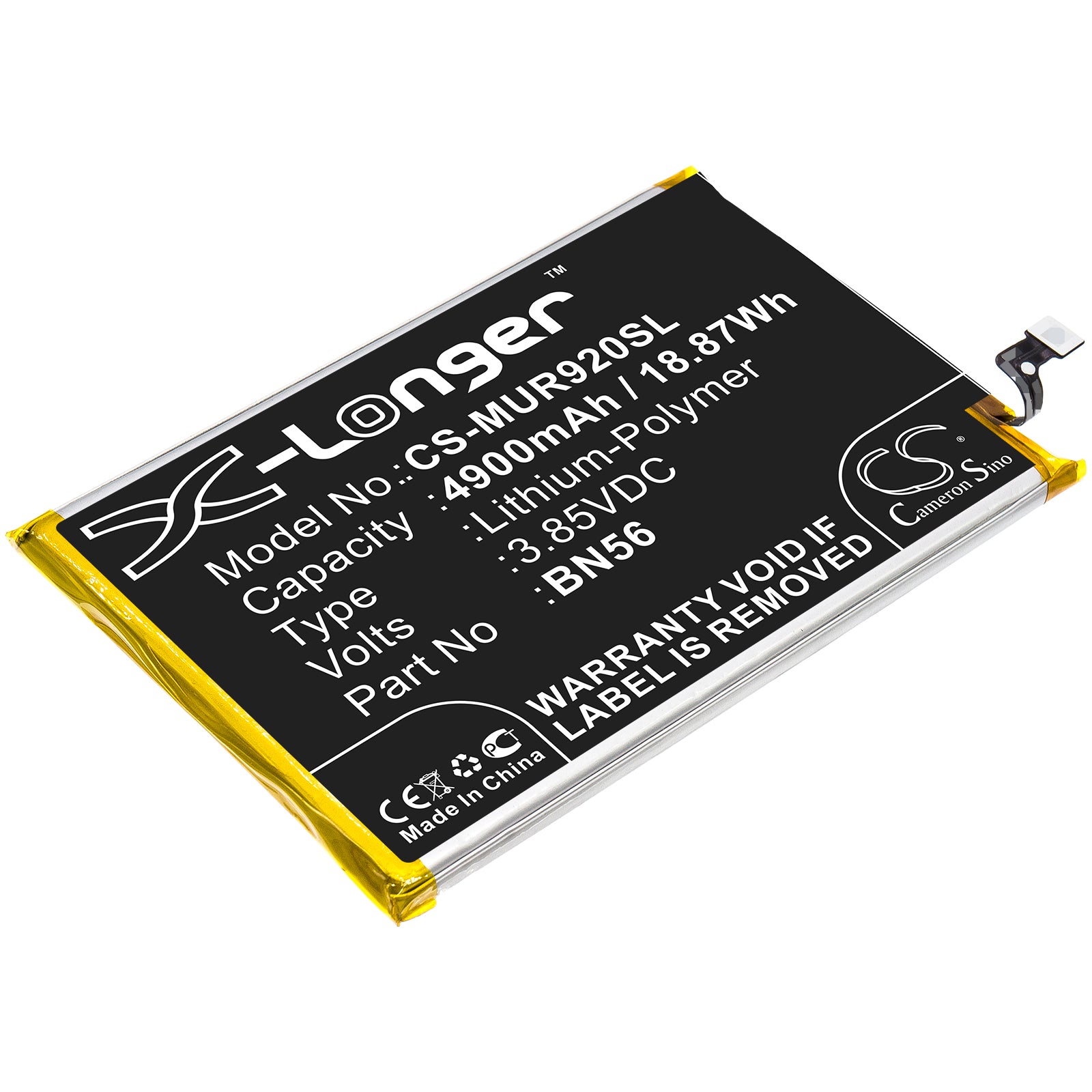 4900mAh BN56 Replacement Battery for POCO M2 Pro & Redmi 9A/9C - 3.85V Li-Polymer - Phone Repair Part
