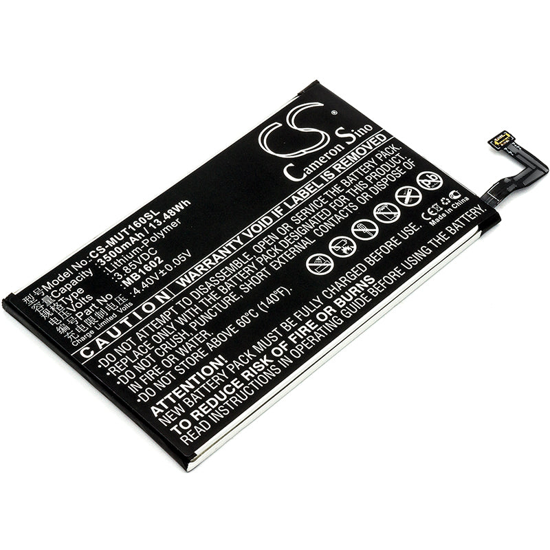 3500mAh Replacement Battery for Meitu T8 MP1602 Smartphone - 3.85V Li-Polymer - MB1602 Compatible
