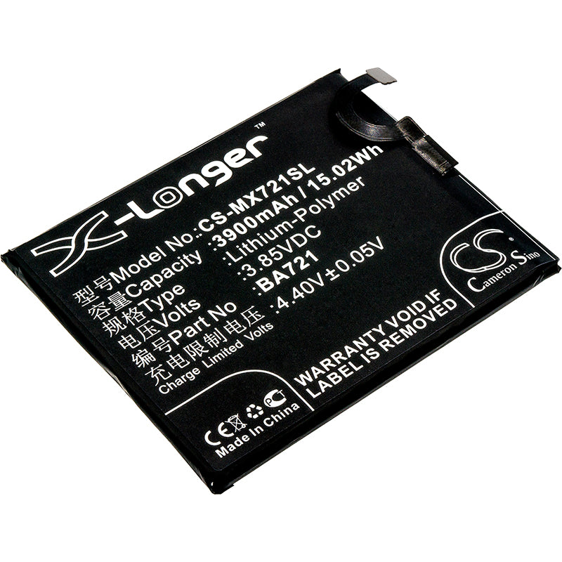 Meilan Note 6/M5 Note Replacement Battery - 3900mAh, 3.85V, 15.02Wh Li-Polymer, Global Dual SIM Compatible
