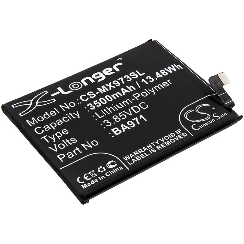 3500mAh Replacement Battery for Meizu 16S, 16S Pro Smartphones - M973Q, M1973, M971H Models - 3.85V Li-Polymer
