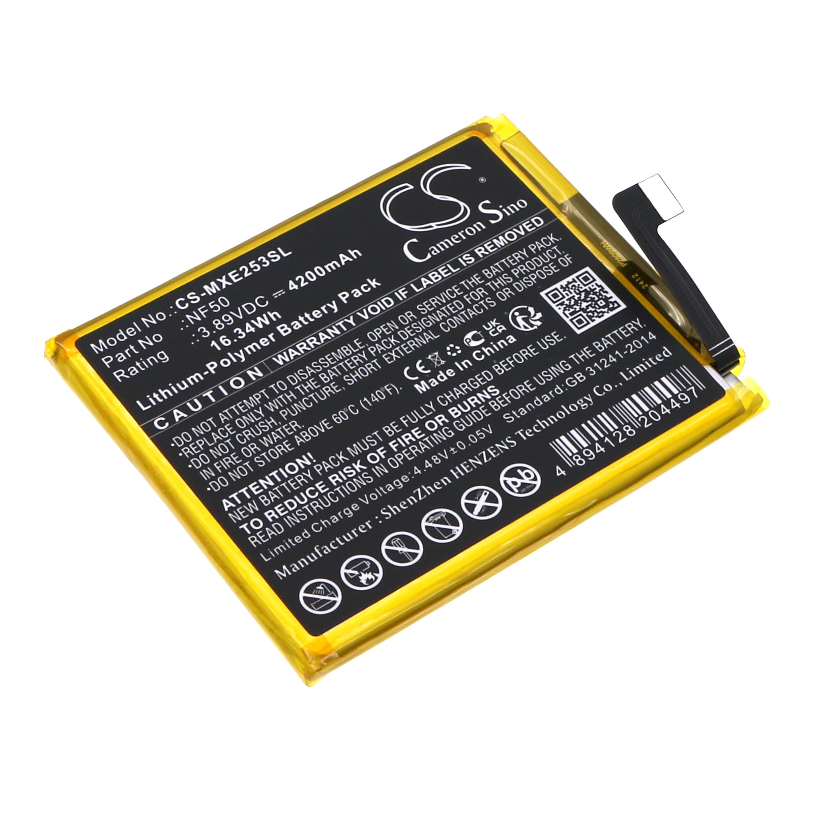 Motorola Edge 2022 XT2205-3 Battery Replacement: NF50, 4850mAh, 3.89V Li-Polymer Cell Phone Battery
