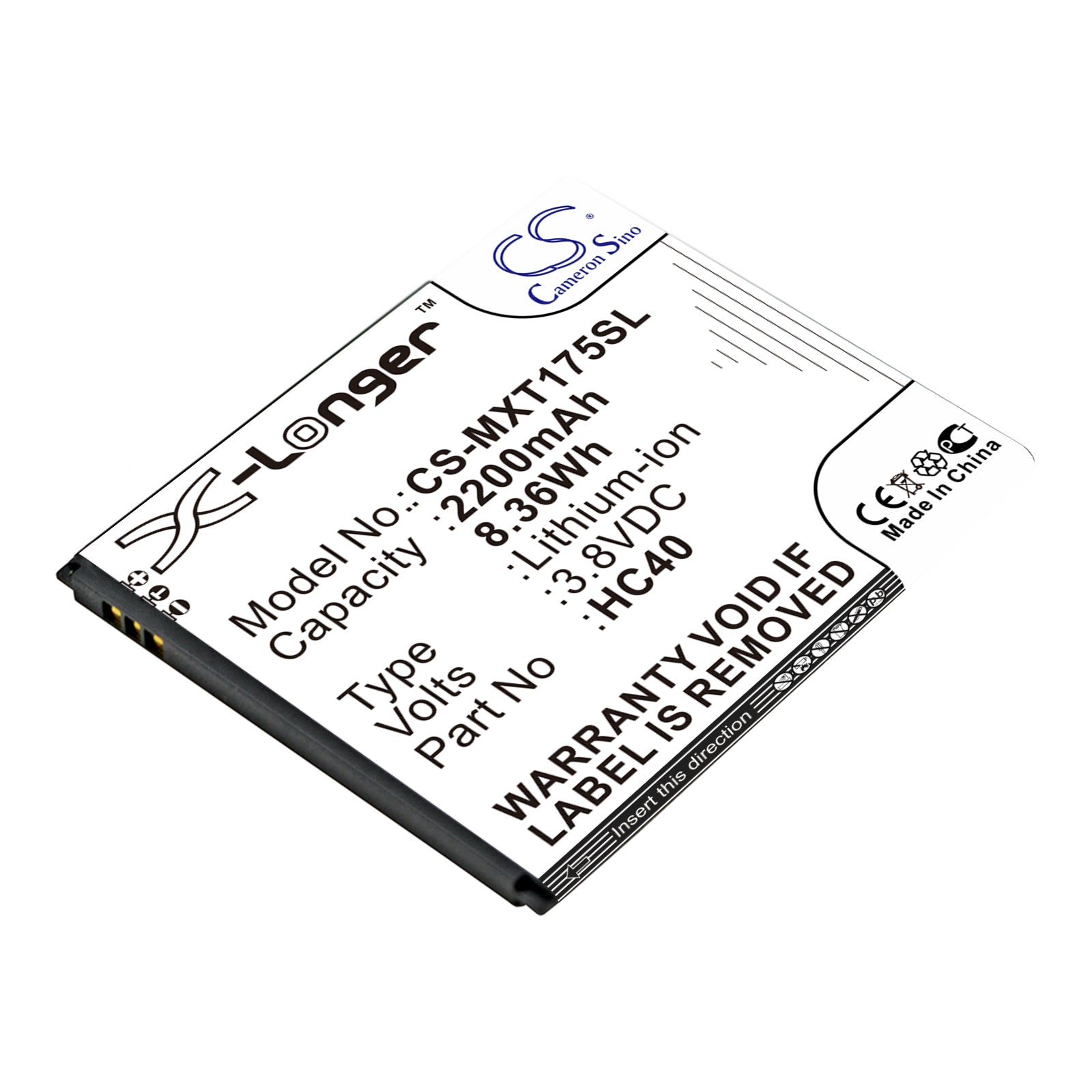 2200mAh Replacement Battery HC40 for Motorola Moto C/C Dual SIM (XT1754, XT1758) - 3.8V Li-ion
