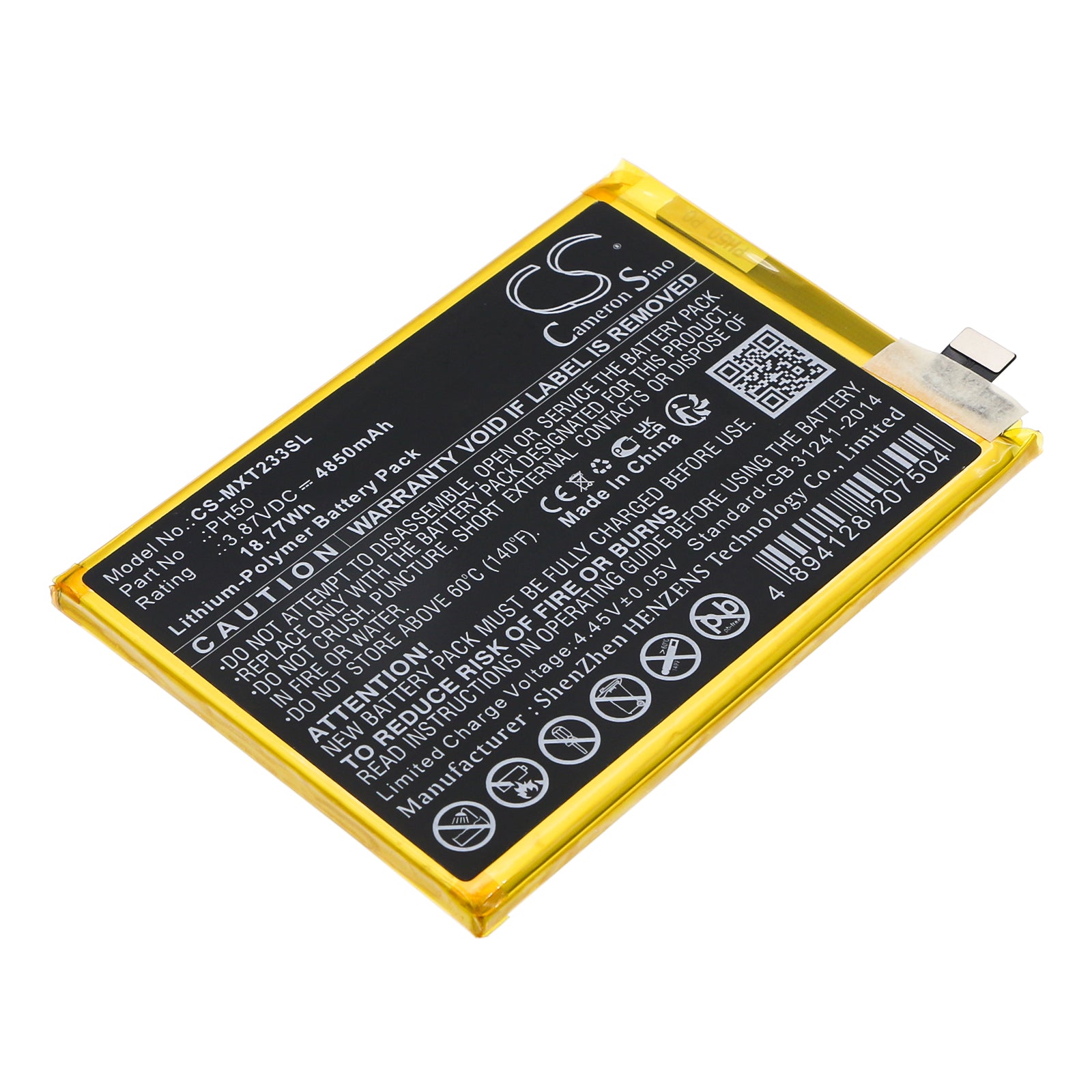 4850mAh Replacement Battery for Motorola Moto G23 XT2333, PH50 Li-Polymer Internal Battery 

