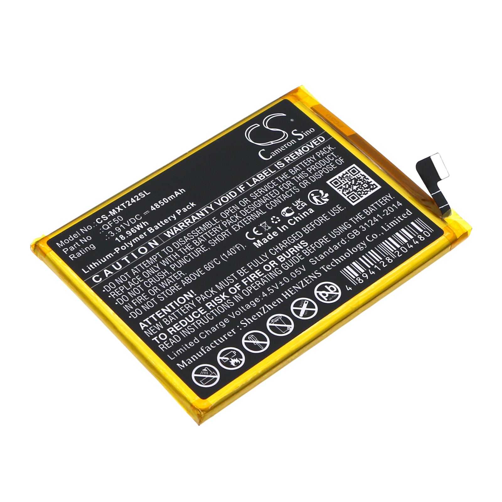 4850mAh Replacement Battery for Motorola Moto G04 XT2421 - QF50 SB18D96852 - Premium Li-Polymer
