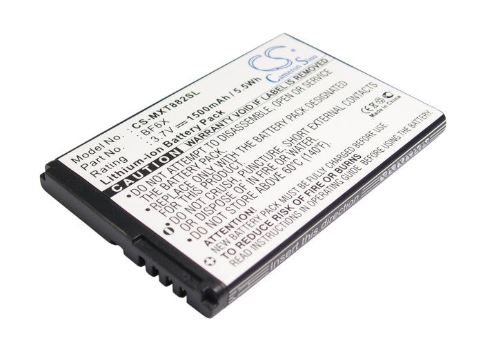 1500mAh Replacement Battery for Motorola Droid 3, Milestone 3, XT882, XT862, XT860 4G - BF6X, SNN5885, Li-ion.
