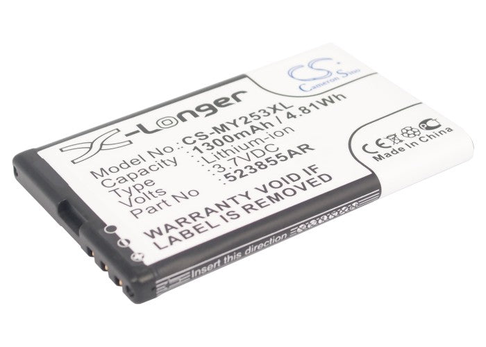 Replacement 1300mAh Li-ion Battery for Sagem Alium Smartphone - 3.7V, 4.81Wh - Power Boost for Your Device
