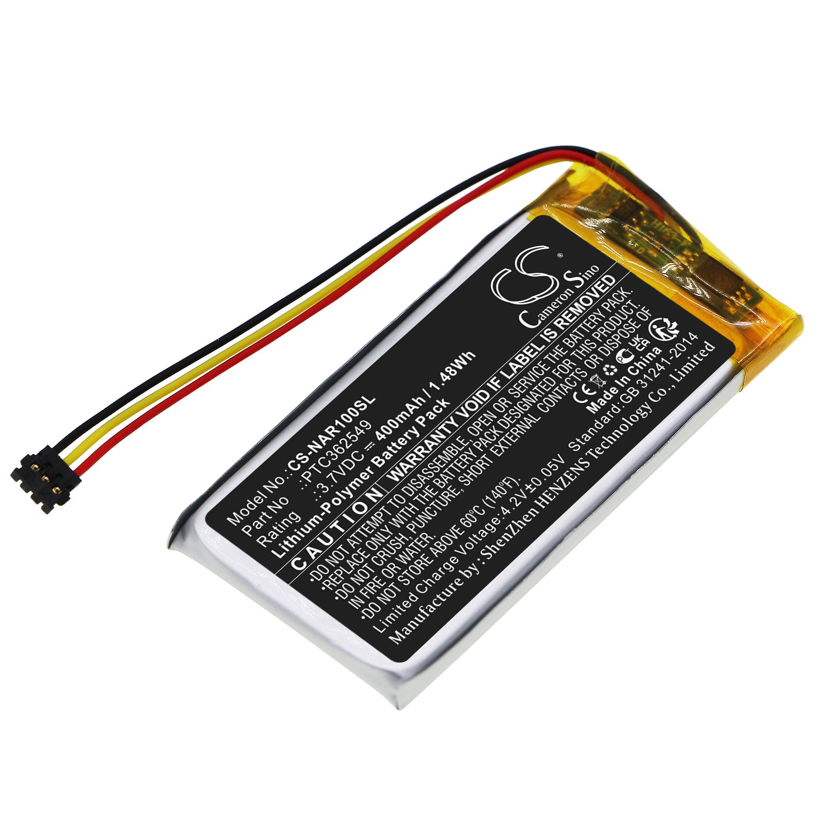 400mAh Replacement Battery for Arlo Wired Video Doorbell AVD1001-100NAR, 3.7V Li-Polymer
