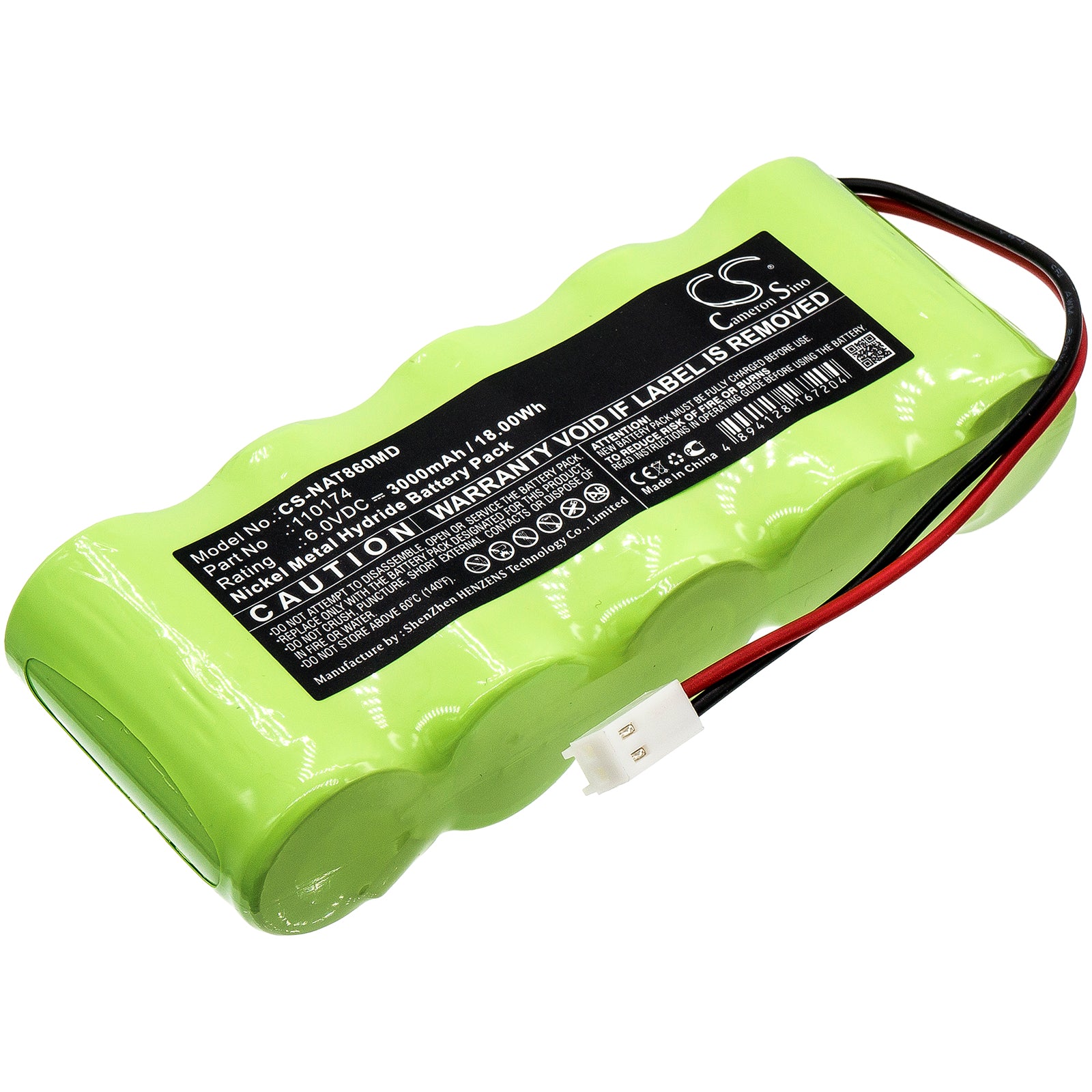 6V 3000mAh Ni-MH Replacement Battery Pack for NONIN Pulse Oximeters - 8600, 8700, 8800 Series 
