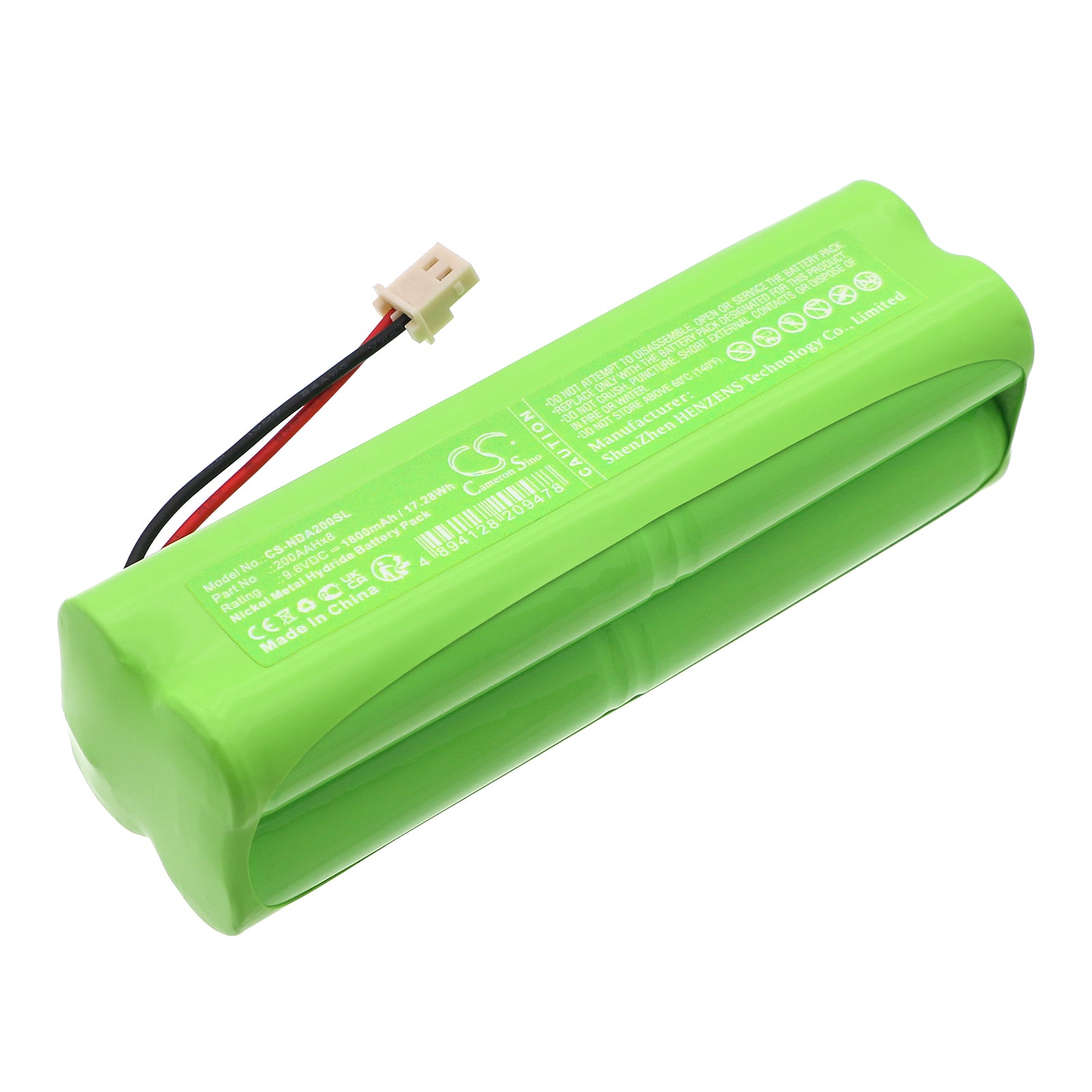 9.6V 1800mAh NiMH Replacement Battery for Intern NDE-A02 & KERN Scales (ECB, ECE, FKB-A) - 98.8x28.7x28.5mm
