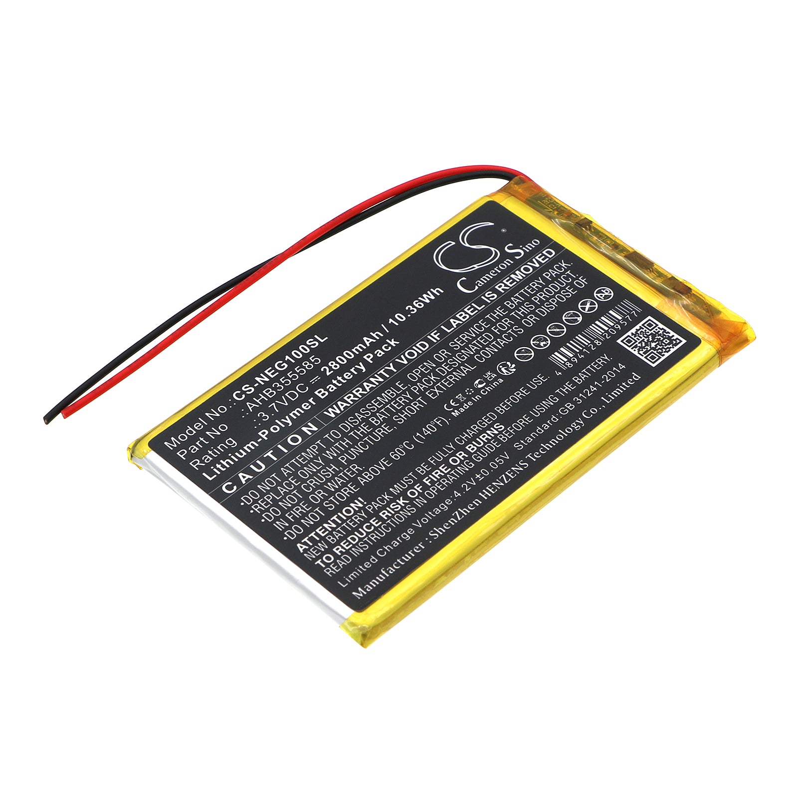 2800mAh Replacement Battery for SNK Neo Geo X Gold Handheld, 3.7V Li-Po Game Console Battery Pack
