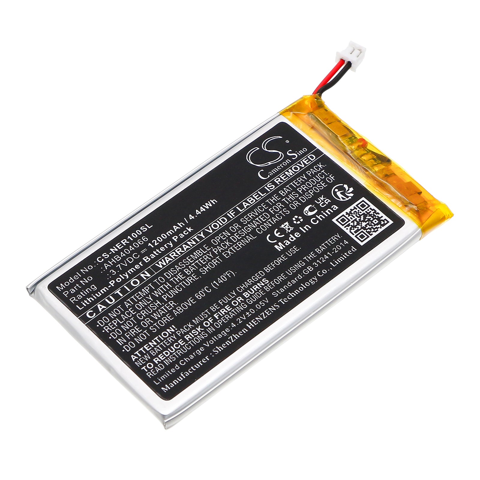 Neeo Remote Battery Replacement - Control4 Integration, 3.7V 1200mAh Li-Polymer, Fits NE-RMT, AHB404066
