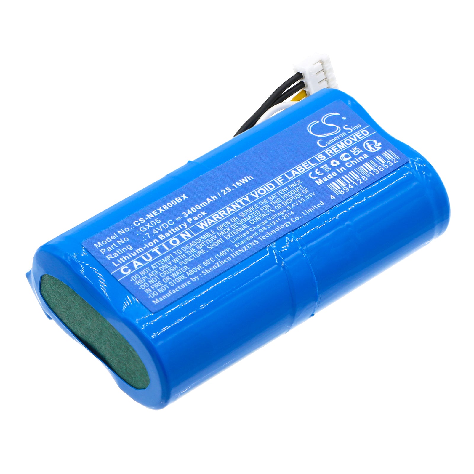 3400mAh 7.4V Li-ion Replacement Battery for Dejavoo QD2/QD4 & NEXGO N86 Payment Terminals
