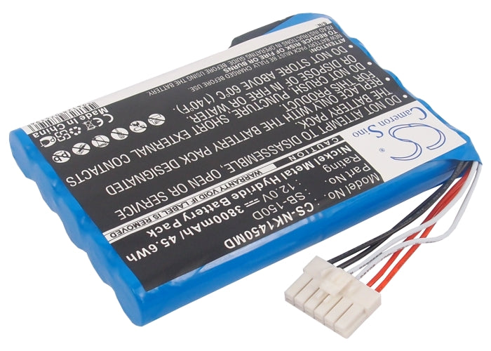 12.0V 3800mAh Ni-MH Replacement Battery for Nihon Kohden ECG Monitor ECG-1500 ECG-1510 SB-150D
