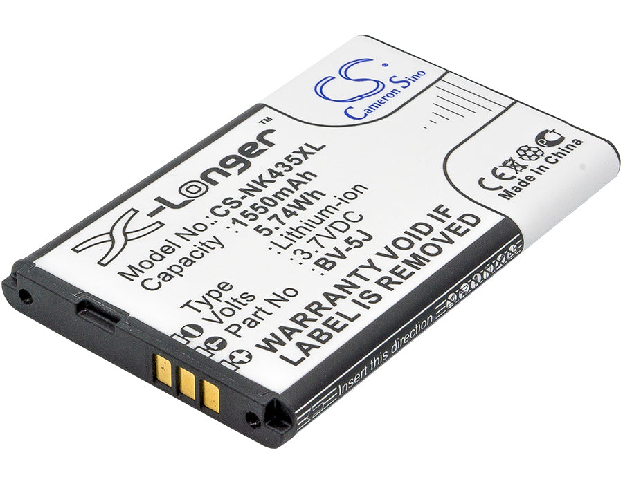 1550mAh BV-5J Replacement Battery for Nokia Lumia 435 & 532 Smartphones - 3.7V 5.74Wh Li-ion
