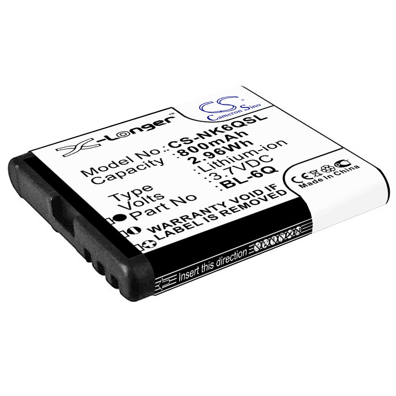 800mAh Battery for Mobiado Classic 712 & Nokia 6700 Classic - 3.7V Li-ion Replacement (39.75mm x 37.75mm)
