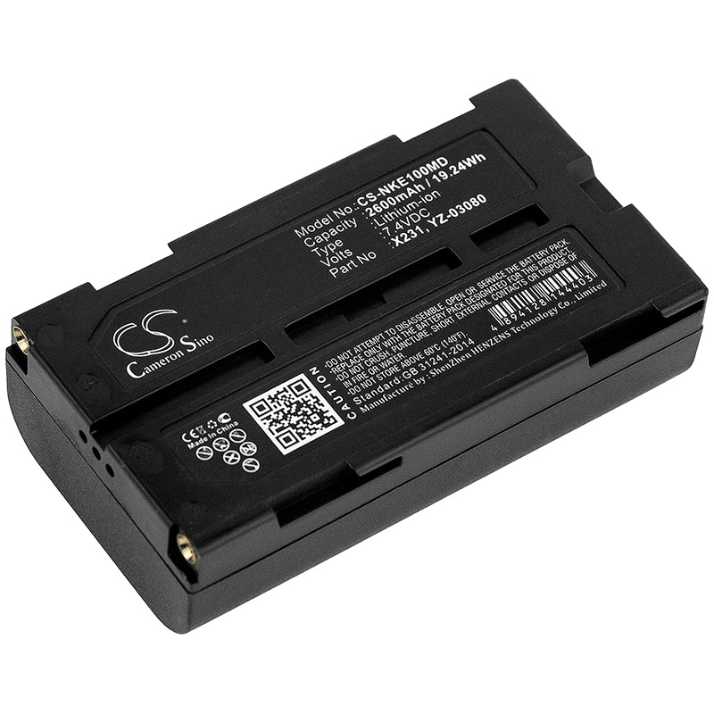 2600mAh Battery for Nihon Kohden WEE-1000 Medical Monitor - 7.4V Li-ion Replacement - Fits X231, YZ-03080

