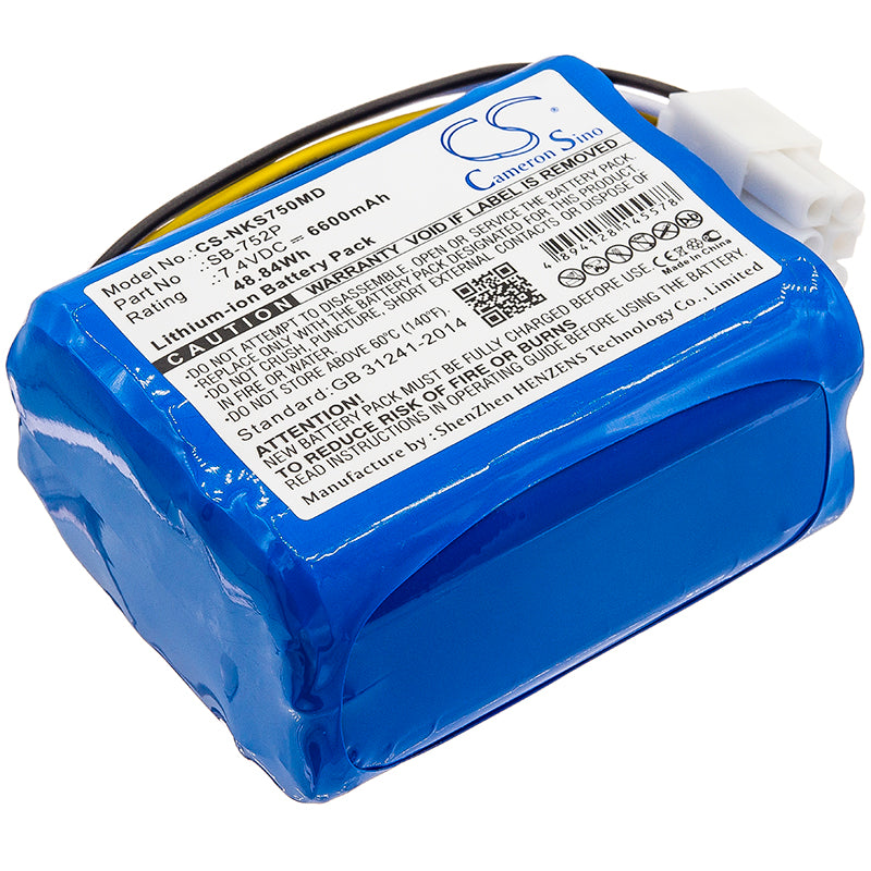 Nihon Kohden SVM-7501/SB-752P Patient Monitor Battery Replacement, Extended Life Lithium-ion, 7.4V 6600mAh
